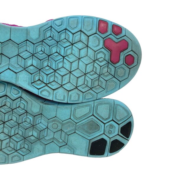 Nike Free 4.0 Flyknit - Women's Sz 7 - Fuchsia Flash Clearwater Shoes 631050-501 - Picture 11 of 12